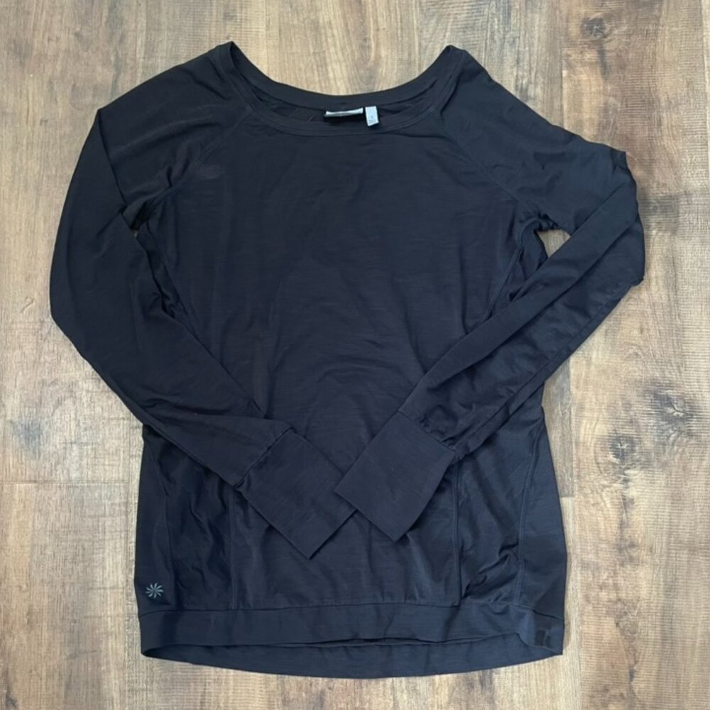 Athleta Black Long Sleeve Performance‎ Top Size Small Activewear Shirt